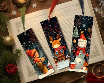 Christmas Bookmark - Winter | Handmade Laminated Book Accessories | Gift for Book Lovers and Bookworms