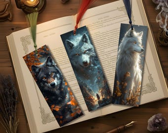 Wolf Bookmark - Animals | Handmade Laminated Book Accessory | Gift for Book Lovers and Bookworms