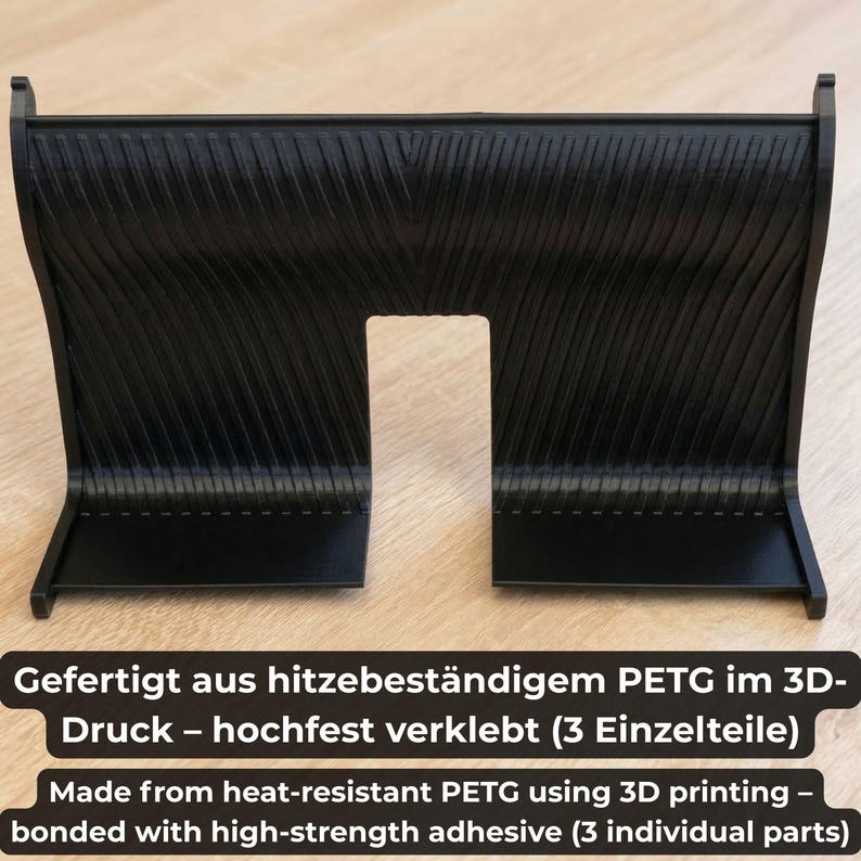 Schwarze Auffangschale aus PETG in der Gesamtansicht
