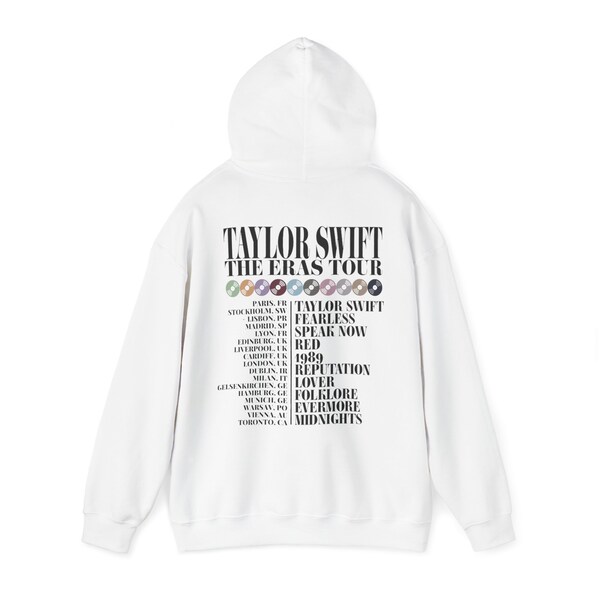 Taylor Swift Eras Tour Hoodie, Eras 2024 Konzert Hoodie, Swift Album Liste Hoodie Kleid, Taylor Eras übergroßer Hoodie