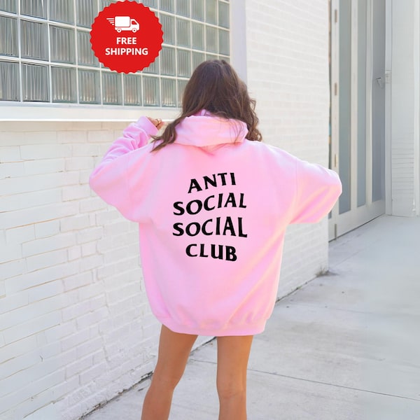 Anti Social Social Club Hoodie, Anti Social Club Hoodie-Kleid, ASC übergroßer Hoodie