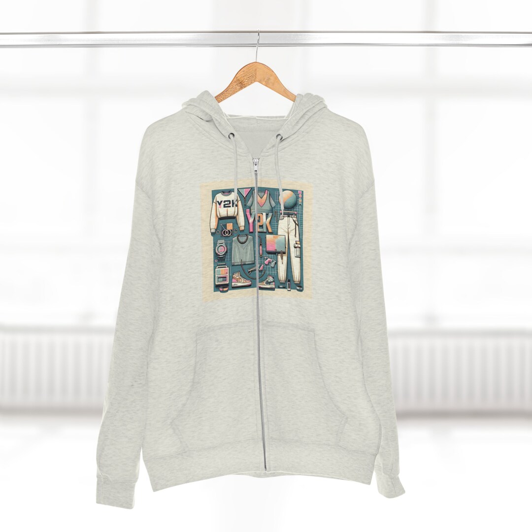 Y2K Cool Zip up Hoodie, Women's Full Zip Hoodie, Zip up Hoodie Y2K, Graphic Cool Zip up