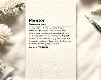 Personalized Mentor Journal, Mentor Definition Meaning Gift, Custom Mentor Gift, Mentor Gift, Gift for Mentor, Mentor Christmas Gift