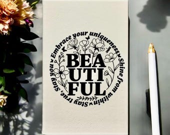 You Are Beautiful Personalized Leather Journal, Positive Affirmation Journal, Self-Care Journal, Inspirational Gift, Unique Gifts for Her