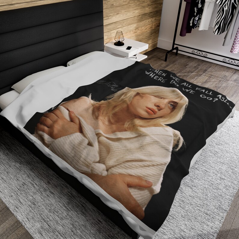 Billie Eilish Velveteen Plush Blanket Billie Eilish Blanket Aesthetic