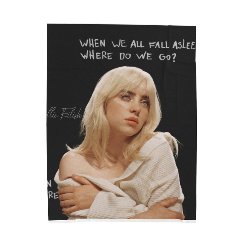 Billie Eilish Velveteen Plush Blanket Billie Eilish Blanket Aesthetic