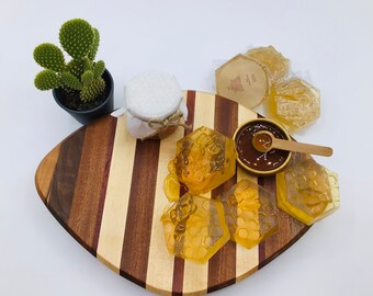 Sapone al miele di Manuka - Sapone a nido d'ape Miele trasparente naturale - Barra per il lavaggio dell'alveare fatta a mano