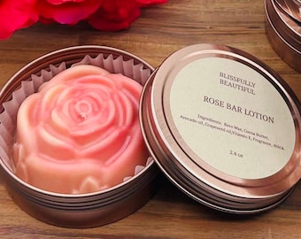Dewy Rose Lotion Bar - Rose Lotion Bar- Mother’s Day Gift - Valentine’s Day Gift - Birthday Gift For Her - Massage Lotion -