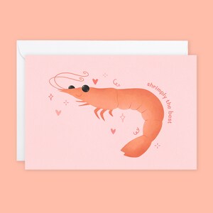 Shrimply Najlepsza kartka walentynkowa // galentines, zabawny kalambur, rocznica, bratnia dusza