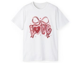 Grafika z listem miłosnym | Ribbon Hearts Festival Top