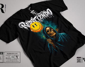 Koszulka typu T-shirt oversize w stylu streetwear z grubej bawełny z grafiką