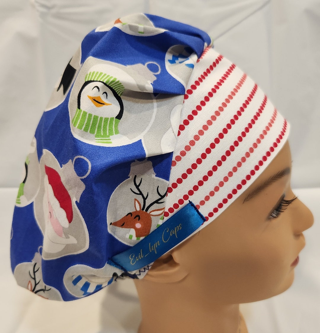 Blue Ornament Balls With White and Red Striped Band Xmas Etsy