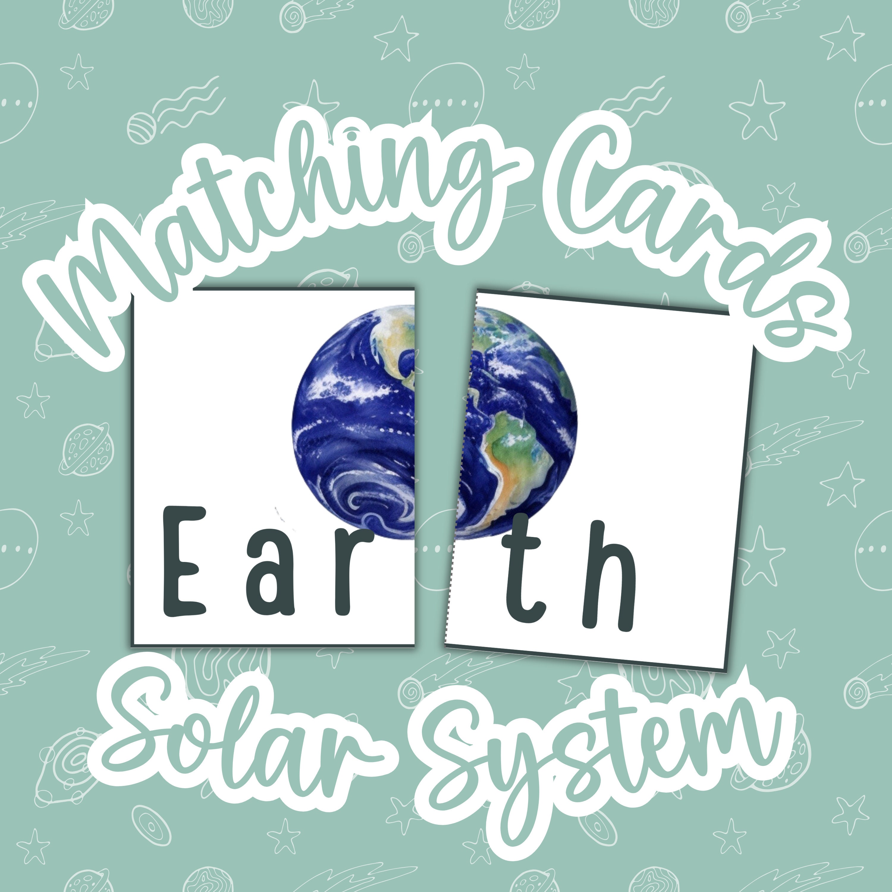 Matching Cards Solar System Toddler Puzzle Montessori Printable - Etsy