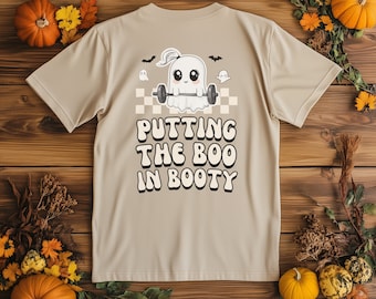 Funny Booty Shirt, Dead Lift Ghost TShirt, Cute Workout Shirt, Fitness T-Shirt, Ghost Barbell Tee