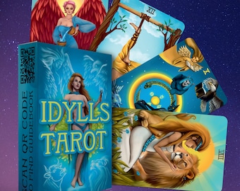 Idylls 78 Tarot Card Set | Pocket-Sized (4.13" x 2.3") | Fortune Telling Cards | Classic Meanings with Online Guide Book for Beginners