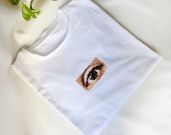 Hand Drawn Custom Cotton Oversize Pixel Art T-shirt