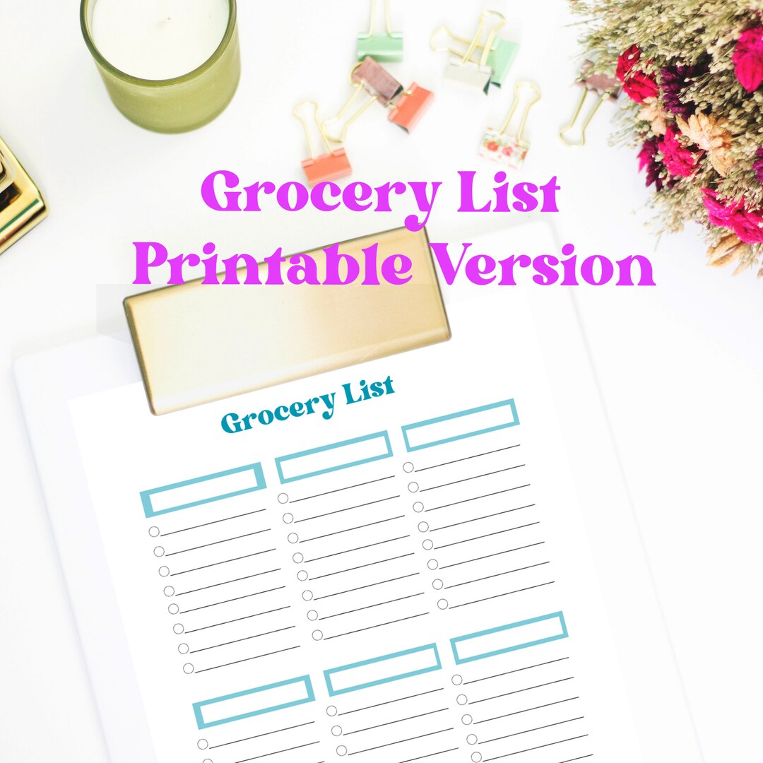 Pantry List Tracker Grocery List Template Multiple Options Etsy