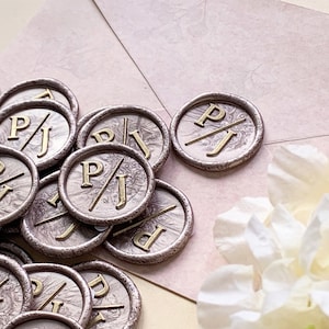 Personalisierte Wachssiegel Aufkleber, Gold bemalte handgemachte Wachssiegel, Personalisiertes Logo, Wachssiegel für Hochzeitseinladung, selbstklebendes Wachssiegel