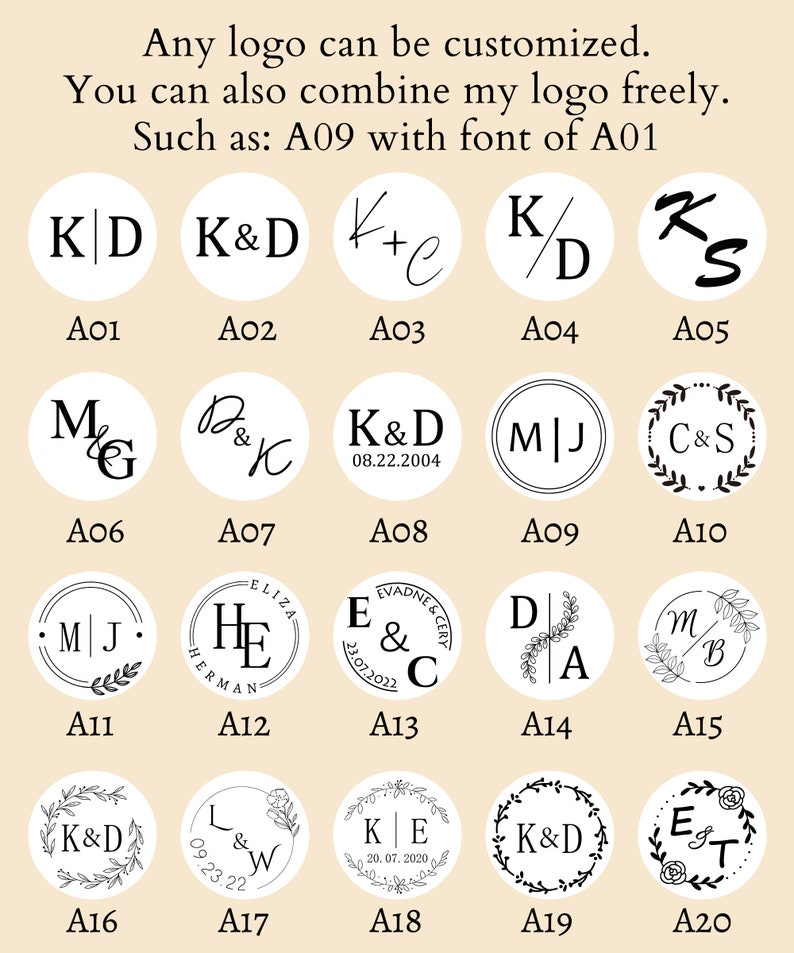 Custom wax seal stamp kit, Any logo can be customized, Personalized wax seal stamp kit for wedding invitations, Custom wax stamp for gift image 2