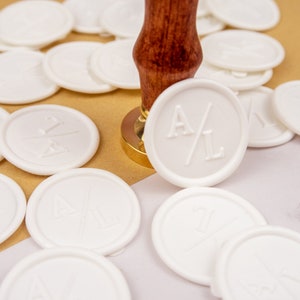 Custom logo wax seal stickers, 40 logo styles, Handmade wax seal stickers, Custom any logo, Self-adhesive wax sticker for wedding invitation image 2