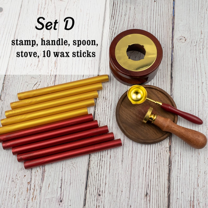 Custom wax seal stamp kit, Any logo can be customized, Personalized wax seal stamp kit for wedding invitations, Custom wax stamp for gift image 7