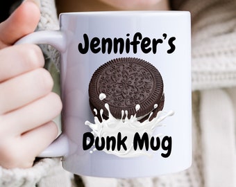 Personalized Oreo Cookie Dunk Mug, Funny Coffee mug, Cookie Lover Gift, Cookie and Milk Mug, Gift for her & him and Friends and Family, 11oz