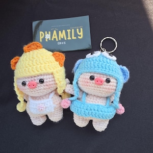 Pig Amigurumi Crochet Keychain | Cute Plush Car Charm | Soft Crochet Animal Gift | Kawaii Plushie Keyring | Graduation/Birthday Gifts