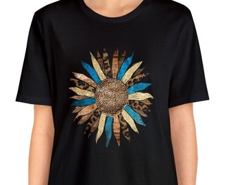 Sunflower shirt cute flower t shirt simple flower shirt leopard print