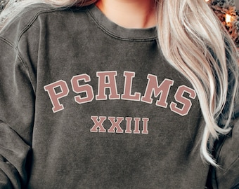 Comfort Colors Psalms 23 sweatshirt bible sweatshirt Christian bible verse Dacozies