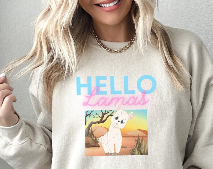 Lama sweatshirt hello lamas teacher sweatshirt preschool sweatshirt