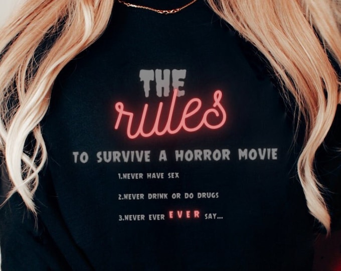 The rules to Survive, scream movie sweatshirt, halloween sweatshirt