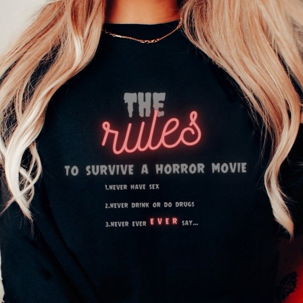 The rules to Survive, scream movie sweatshirt, halloween sweatshirt