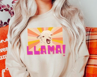 Llama sweatshirt, teacher sweatshirt, cute llama, funny llama