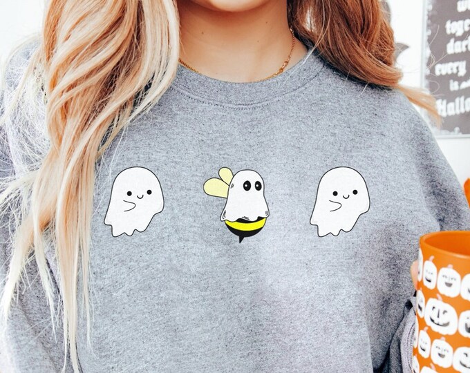 Bee sweatshirt, cute ghost bee, teacher sweatshirt, funny bee sweatshirt