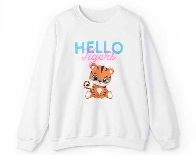 Tiger sweatshirt hello tigers teacher sweatshirt preschool sweatshirt animal themed