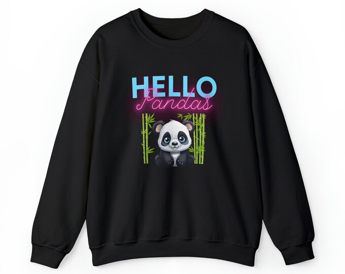 Panda sweatshirt hello pandas teacher sweatshirt preschool sweatshirt animal themed