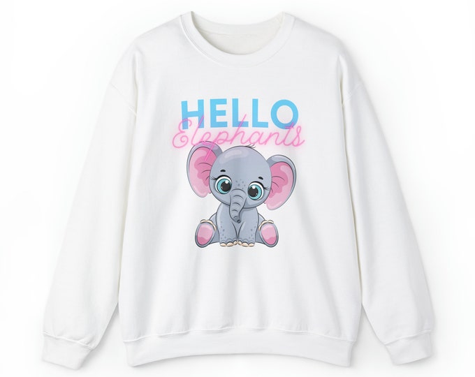 Elephant sweatshirt hello Elephants teacher sweatshirt preschool sweatshirt animal themed