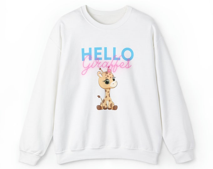 Giraffe sweatshirt hello giraffes teacher sweatshirt preschool sweatshirt animal themed
