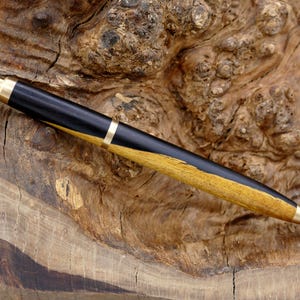 Balpen Amboina Medang Burl Golden Madrone Grenadilla Palissander handgemaakt handgemaakt gedraaid hout handgemaakte houten pen pen