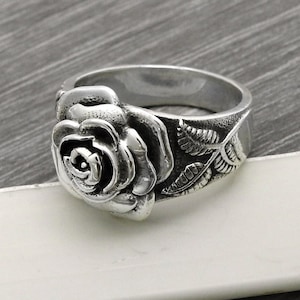 Flower Ring, 925 Sterling Silver, Statement Ring, Silver Flower Ring, Oxidized Ring, Rose Flower styles rings , Flower Styles Inspired Ring