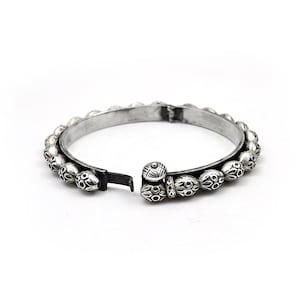 Handmade Oxidized Silver Bangle, 925 Sterling Silver Traditional Bangle for Women, Artisan Bangle, Jaipur Jewelry, Ethnic Tribal Jewelry
