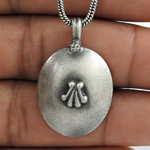 Handmade 925 Sterling Oxidized Silver Aesthetic Pendant, Simple And Unique Design Pendant, 925 Hallmark Jewelry, Art Deco, Birthday Gift