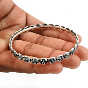 Solid 925 Sterling Silver Bangle, Plain Silver Bangle, Stylish Beautiful Bangle, Handmade Jewelry For Women, Minimalist Gift, Gift for her