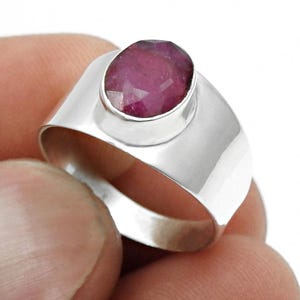 Natural Red Ruby 925 Sterling Silver Ring, Ruby Gemstone Ring, Elegant Ring, July Birthstone Gift, Handmade Jewelry, Gift For Anniversary