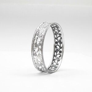 925 Sterling Silver Amazing Wide Floral Design Customized Bangle Bracelet Kada Best Brides Gifting Ethnic Stylish Functional Jewelry For Her