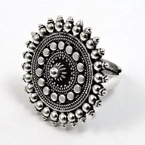 Solid 925 Sterling Oxidized Silver Ring, Adjustable Ethnic Ring, Silver Handmade Ring, Oxidized Ring, Gift For Her, Indian Artisan Jewelry