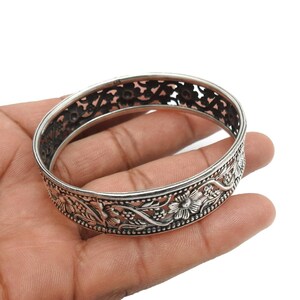 925 Sterling Silber Floral Blatt Armreif Handgemachter Boho Schmuck, einfache und einzigartige Armreif