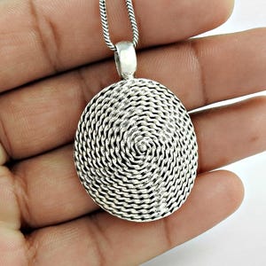 925 Sterling Silver Pendant, Handmade Spiral Jewelry, Simple & Unique Gift for Her, Aesthetic Pendant, Dainty Jewelry, Minimalist Pendant