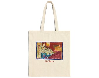 Catton Children Tote Bag / Saltburn-Inspired Watercolor / Estate Portrait Art Tote