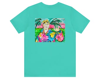 Barbie Movie Ken T-Shirt, Artistic Watercolor Print